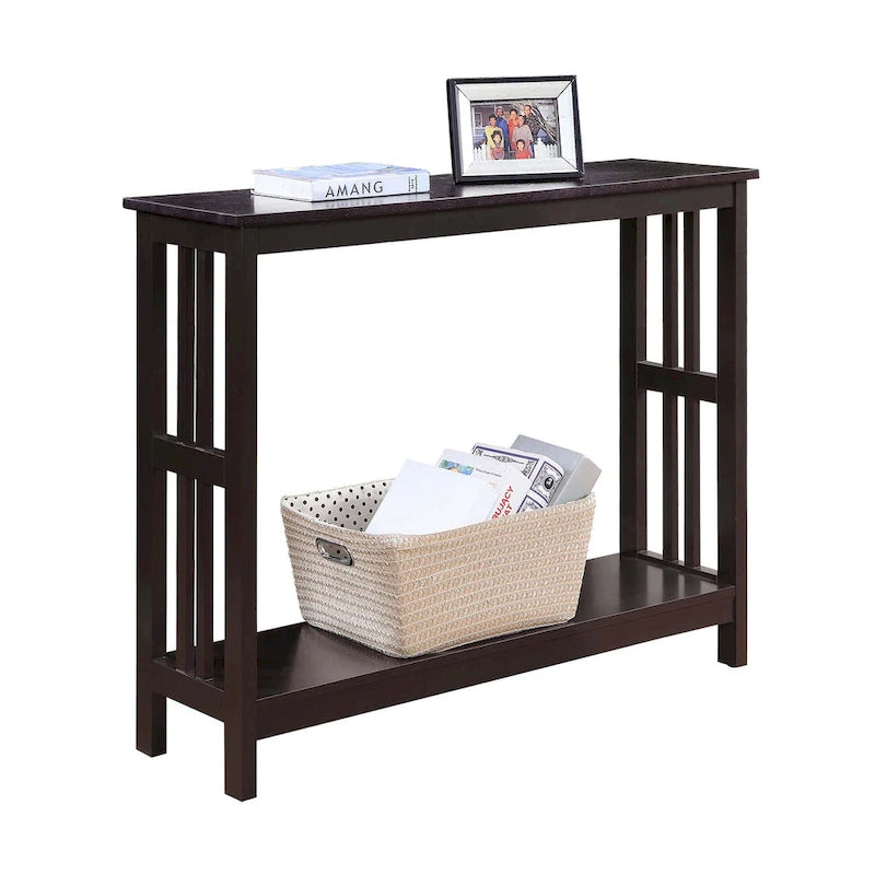 Smalle consoletafel met onderste plank