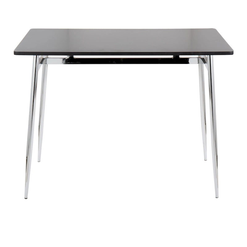 Table de salle à manger à hauteur de comptoir avec plateau en bois et pieds en métal