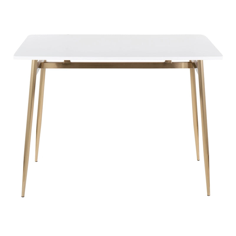 Counter Height Dining Table with Wood Top and Metal Legs