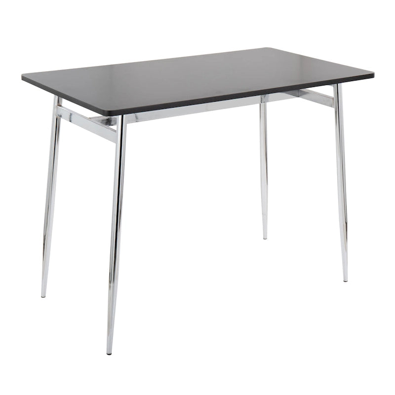 Table de salle à manger à hauteur de comptoir avec plateau en bois et pieds en métal