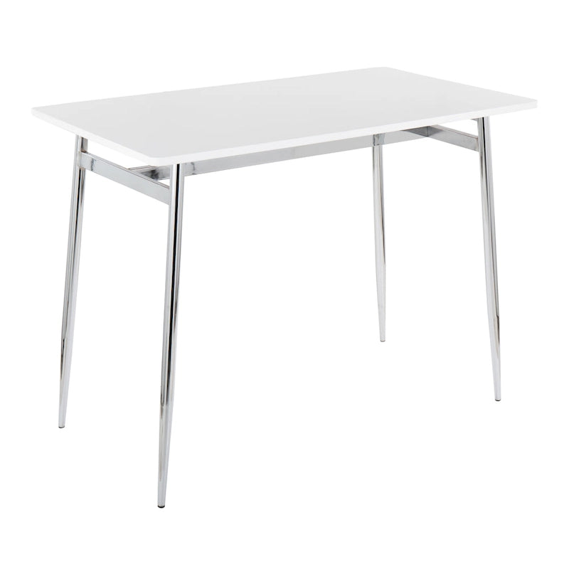 Table de salle à manger à hauteur de comptoir avec plateau en bois et pieds en métal