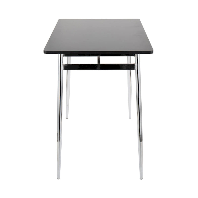 Table de salle à manger à hauteur de comptoir avec plateau en bois et pieds en métal