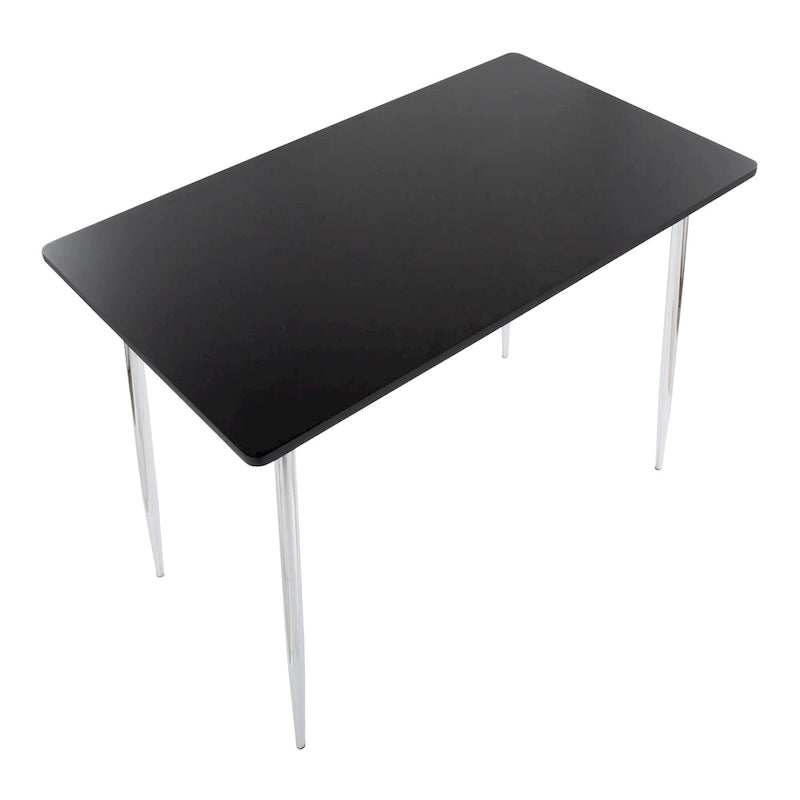 Table de salle à manger à hauteur de comptoir avec plateau en bois et pieds en métal