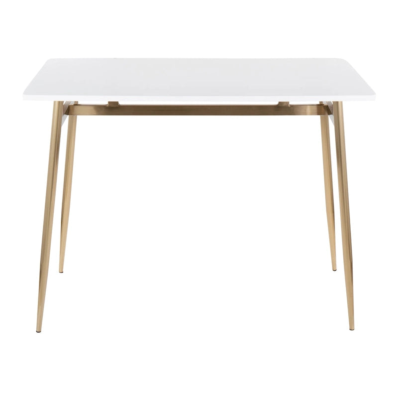 Table de salle à manger à hauteur de comptoir avec plateau en bois et pieds en métal
