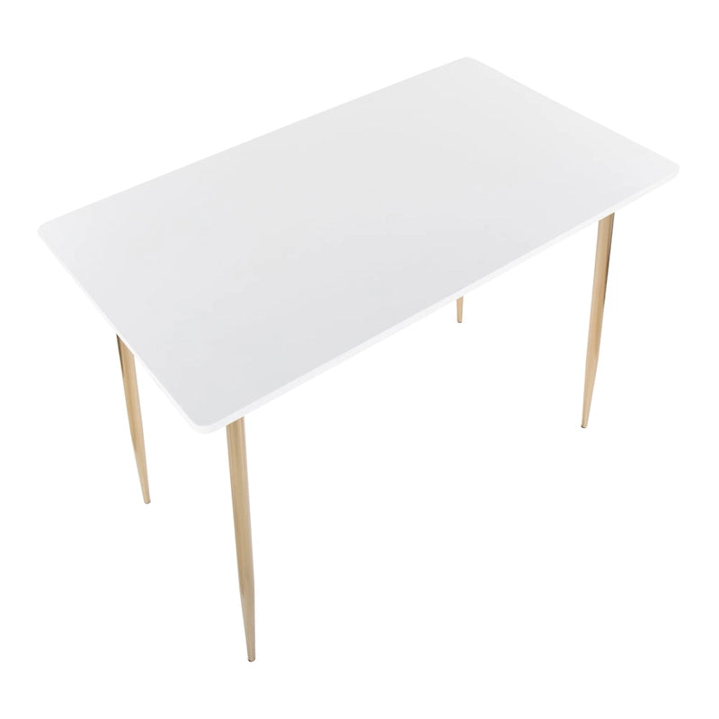 Table de salle à manger à hauteur de comptoir avec plateau en bois et pieds en métal