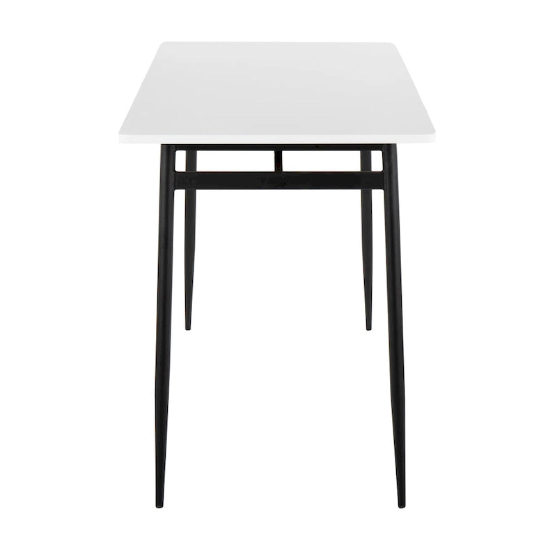 Table de salle à manger à hauteur de comptoir avec plateau en bois et pieds en métal