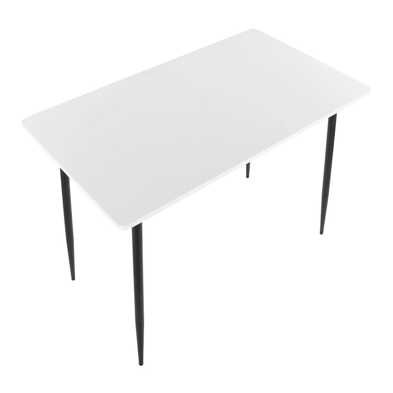 Table de salle à manger à hauteur de comptoir avec plateau en bois et pieds en métal