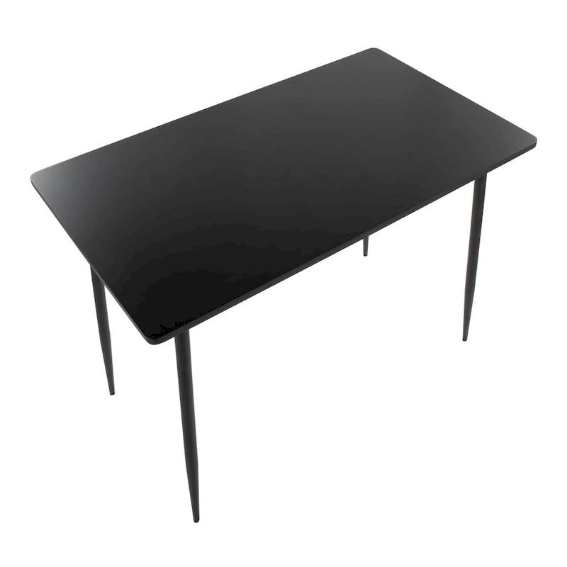 Table de salle à manger à hauteur de comptoir avec plateau en bois et pieds en métal