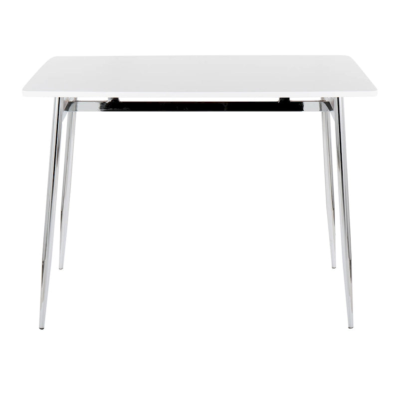 Table de salle à manger à hauteur de comptoir avec plateau en bois et pieds en métal