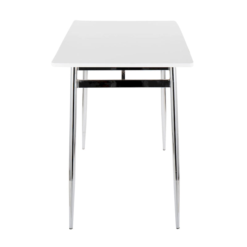 Table de salle à manger à hauteur de comptoir avec plateau en bois et pieds en métal