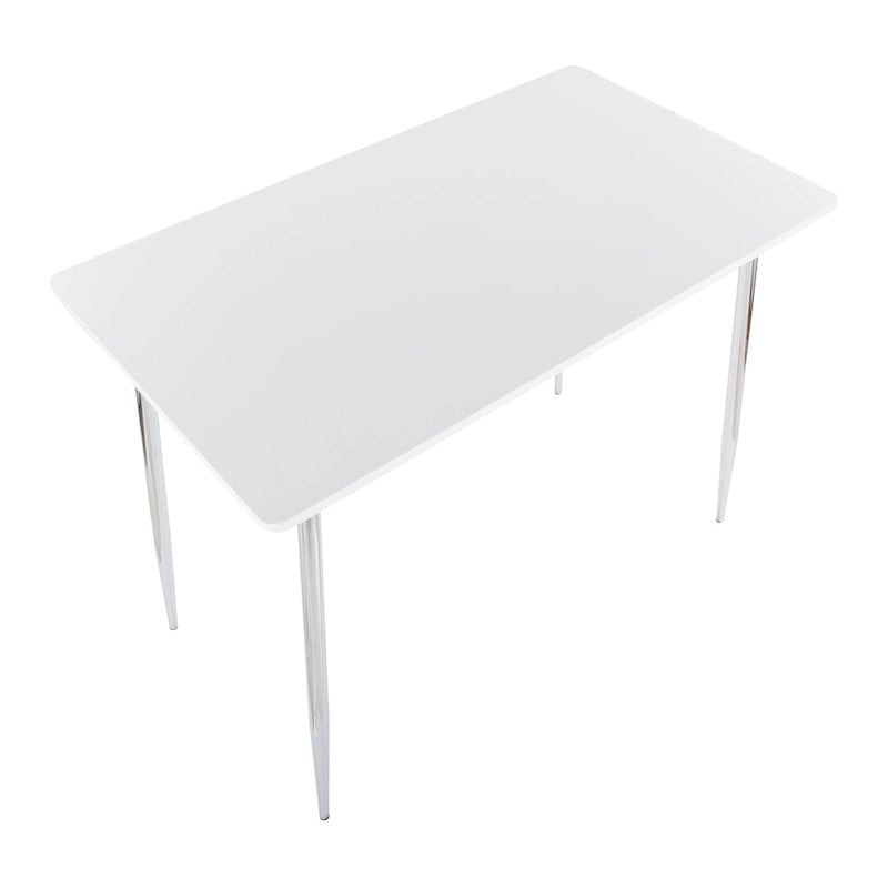 Table de salle à manger à hauteur de comptoir avec plateau en bois et pieds en métal