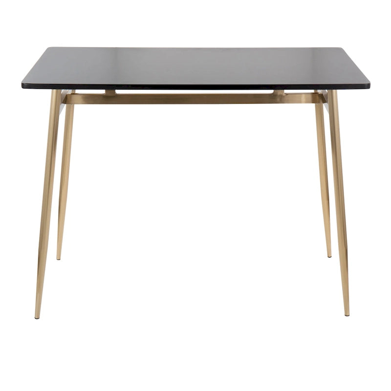 Table de salle à manger à hauteur de comptoir avec plateau en bois et pieds en métal