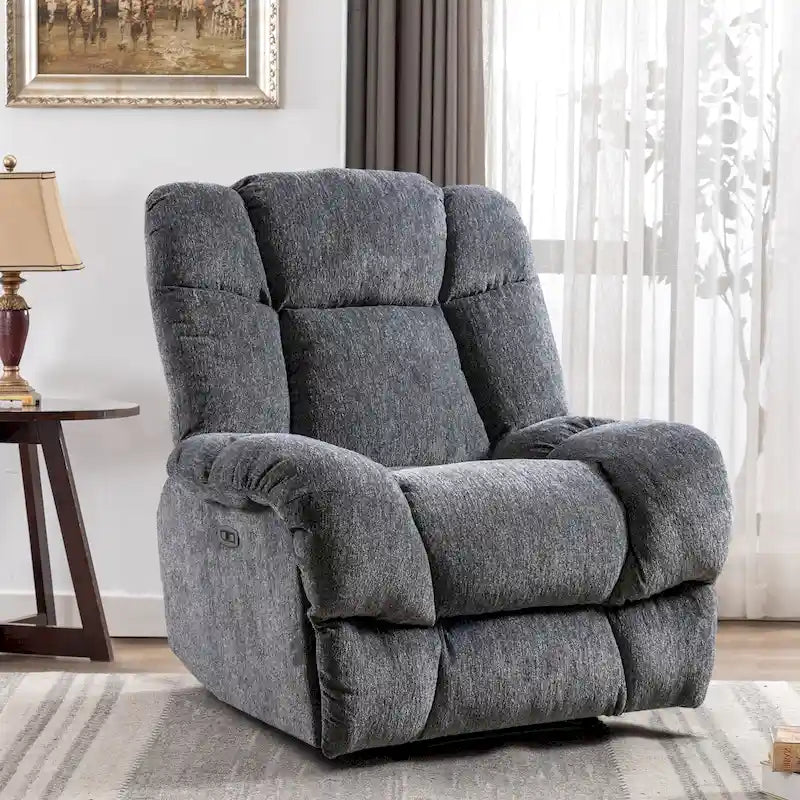 Power Recliner Chair with USB Port and Chenille Upholstery