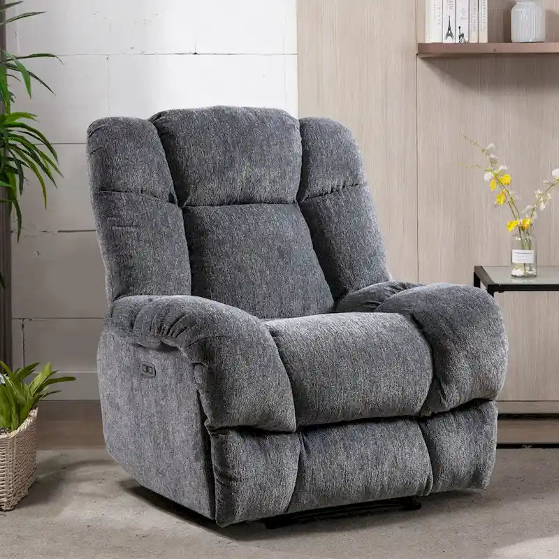 Power Recliner Chair with USB Port and Chenille Upholstery