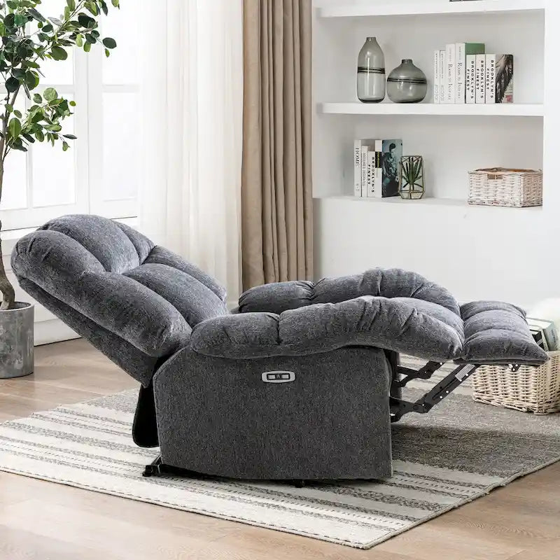 Power Recliner Chair with USB Port and Chenille Upholstery