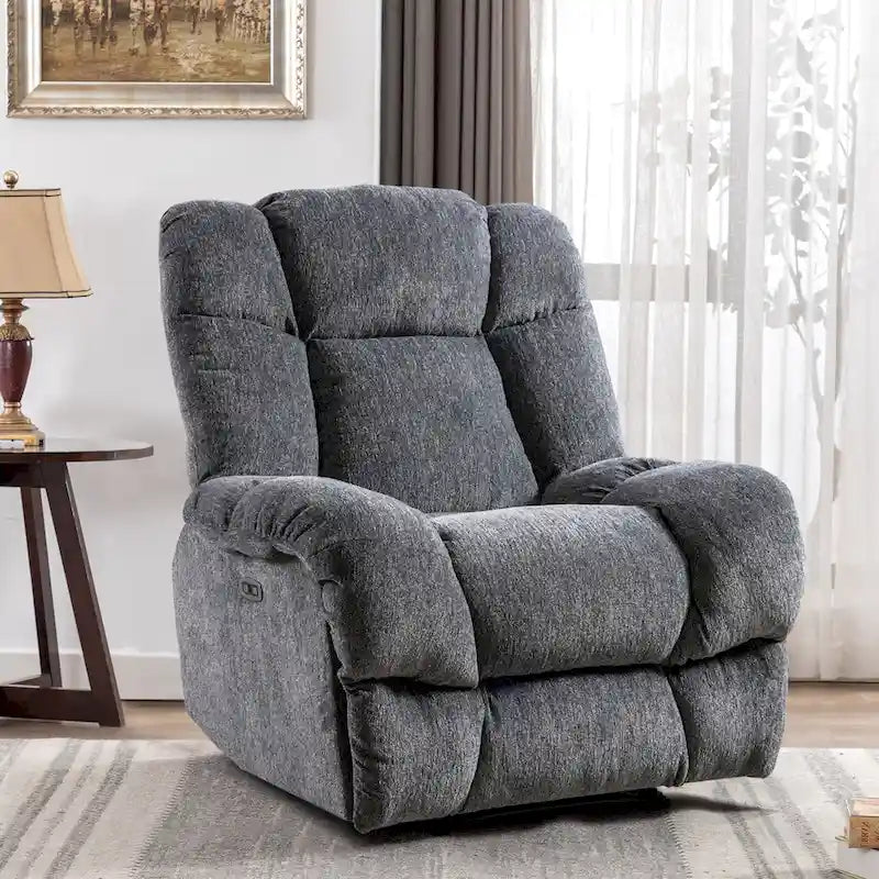 Power Recliner Chair with USB Port and Chenille Upholstery