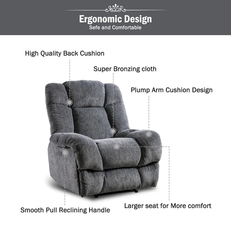 Power Recliner Chair with USB Port and Chenille Upholstery