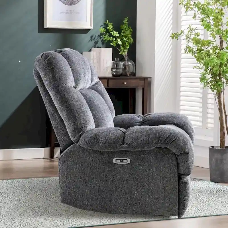 Power Recliner Chair with USB Port and Chenille Upholstery