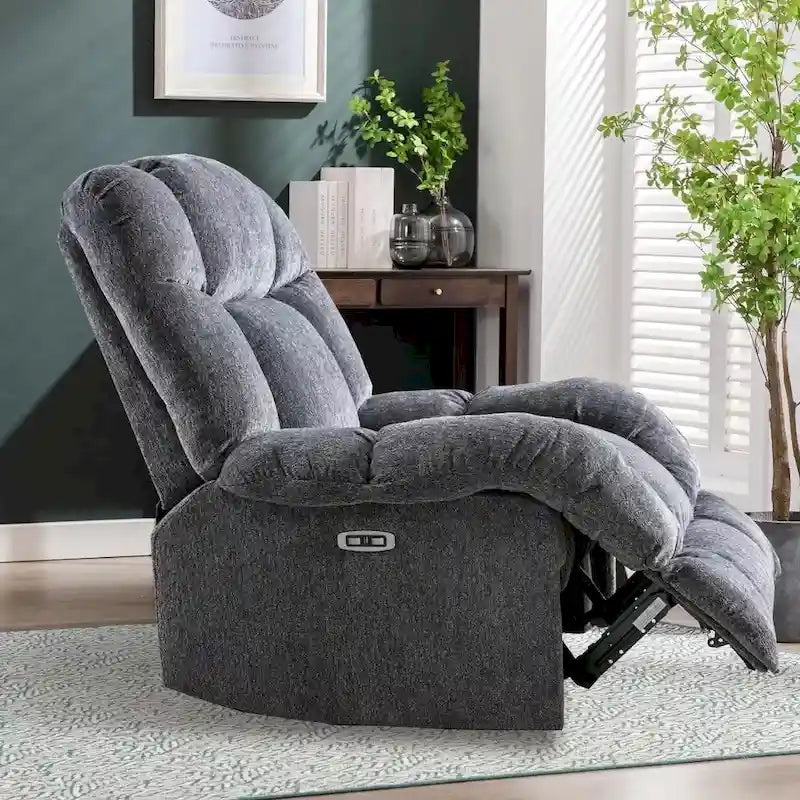 Power Recliner Chair with USB Port and Chenille Upholstery