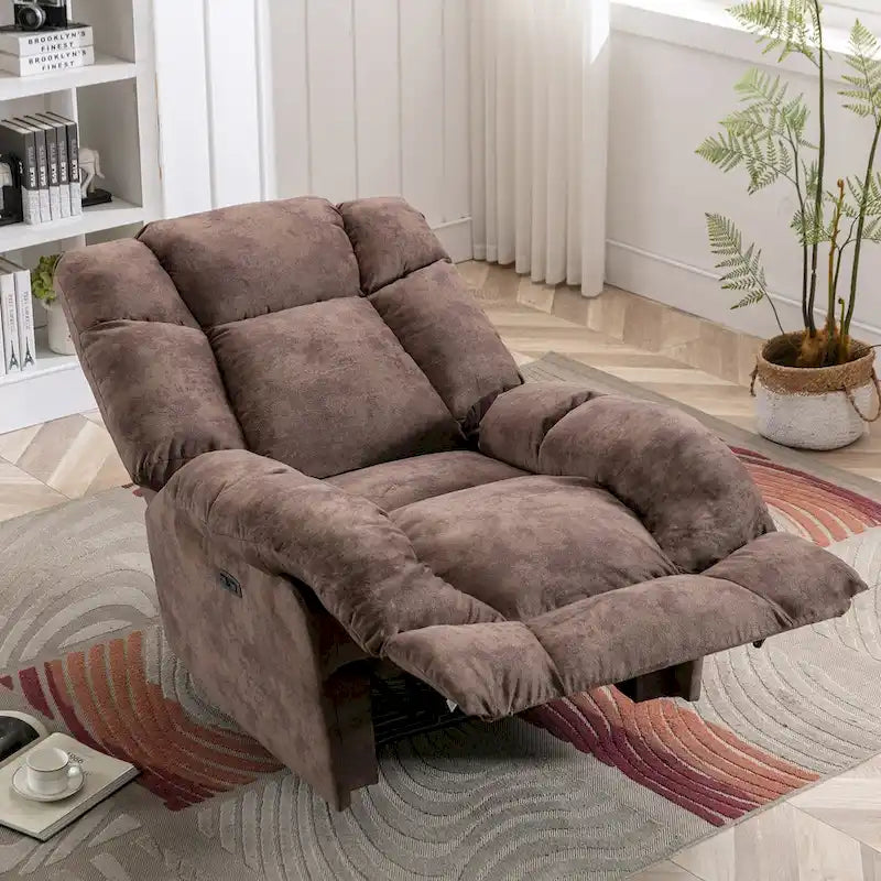 Power Recliner Chair with USB Port and Chenille Upholstery