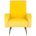Mid-Century Modern Retro Club Chair with Gold Legs