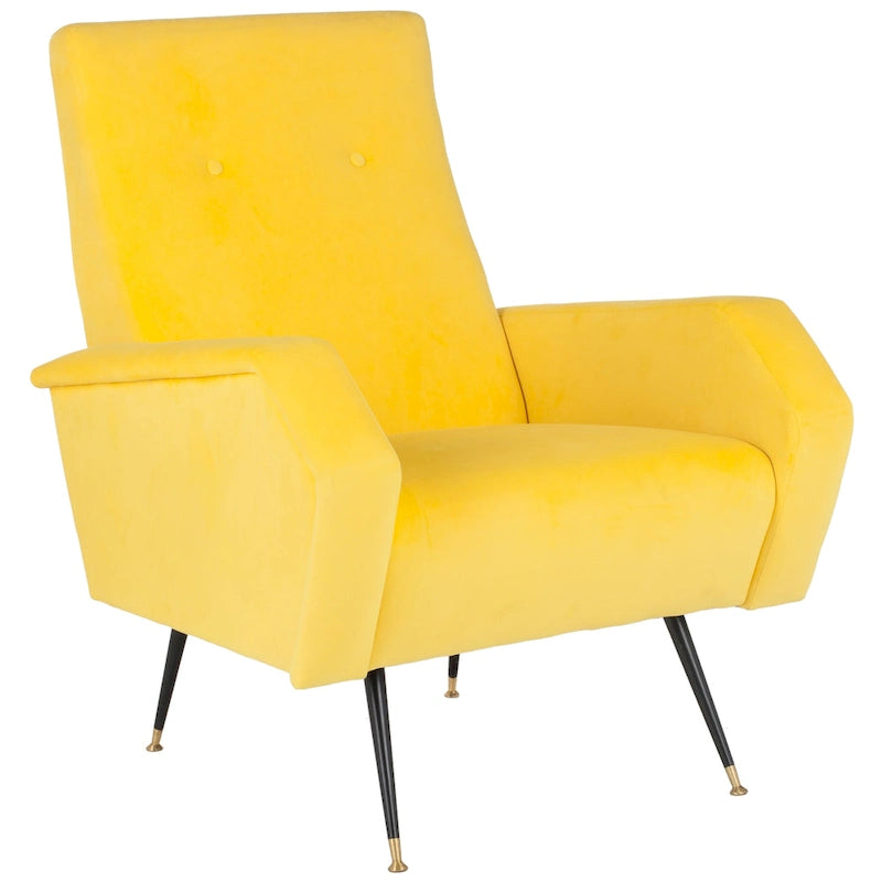 Mid-Century Modern Retro Club Chair with Gold Legs