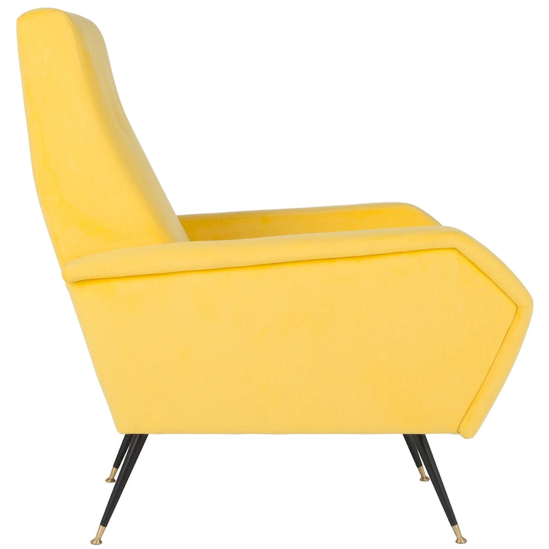 Mid-Century Modern Retro Club Chair with Gold Legs