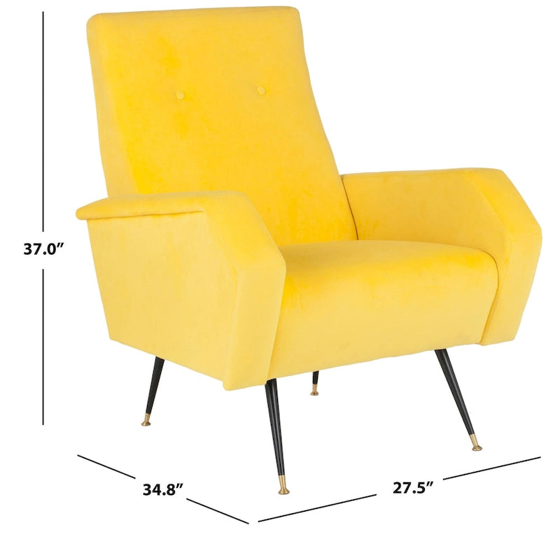 Mid-Century Modern Retro Club Chair with Gold Legs