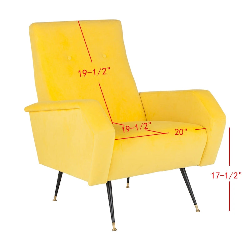 Mid-Century Modern Retro Club Chair with Gold Legs