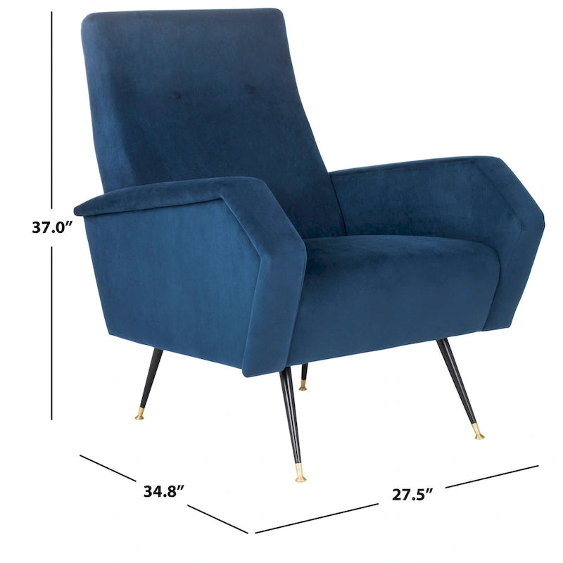 Mid-Century Modern Retro Club Chair with Gold Legs