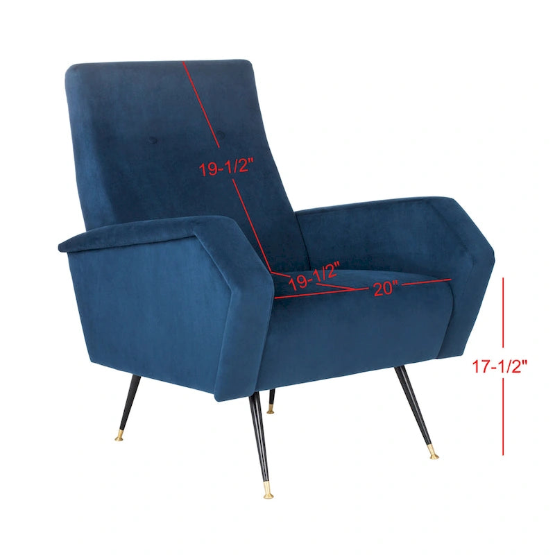 Mid-Century Modern Retro Club Chair with Gold Legs