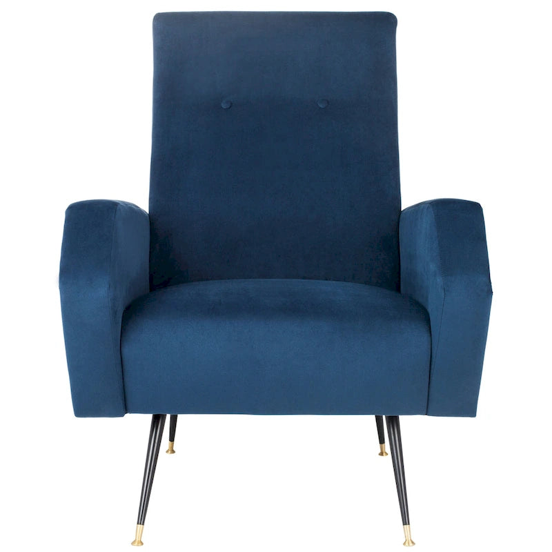 Mid-Century Modern Retro Club Chair with Gold Legs