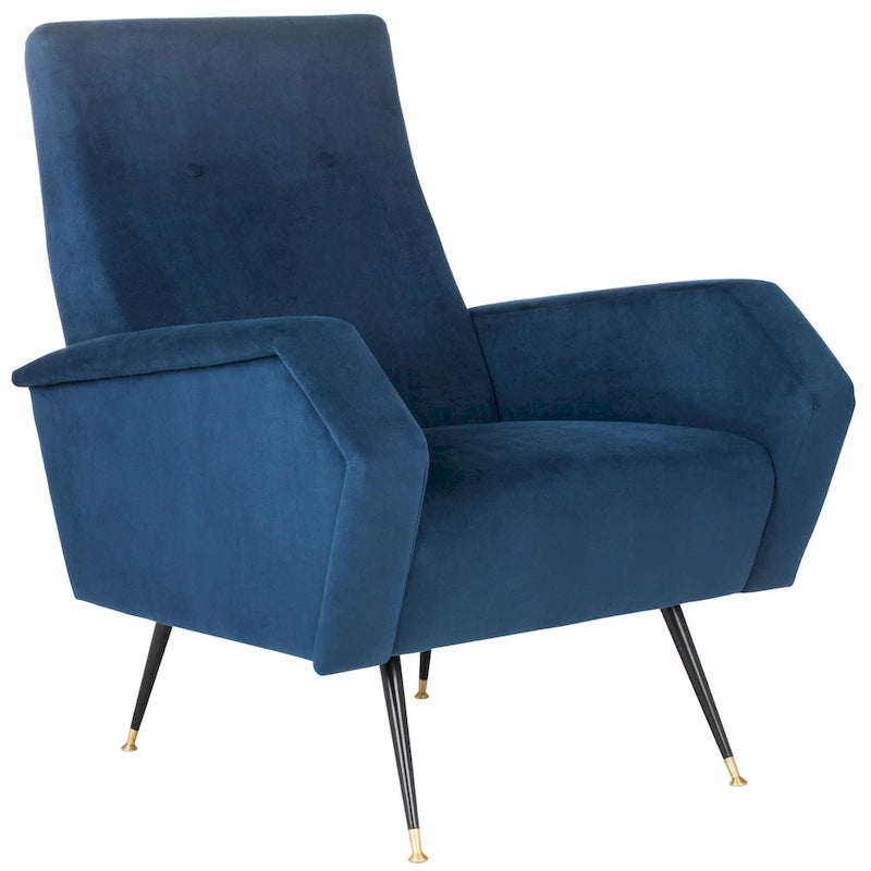 Mid-Century Modern Retro Club Chair with Gold Legs