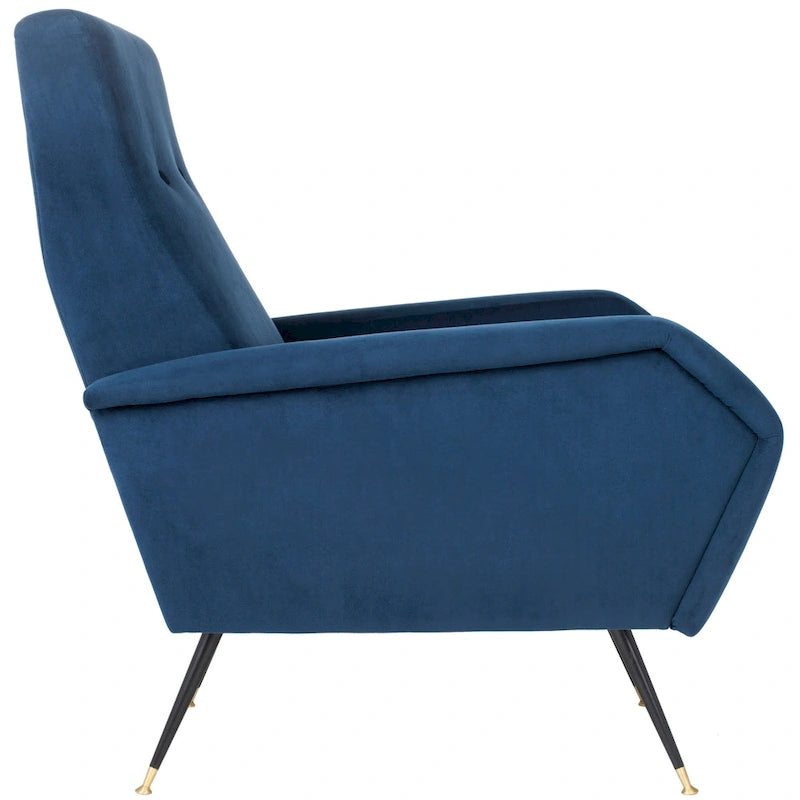 Mid-Century Modern Retro Club Chair with Gold Legs