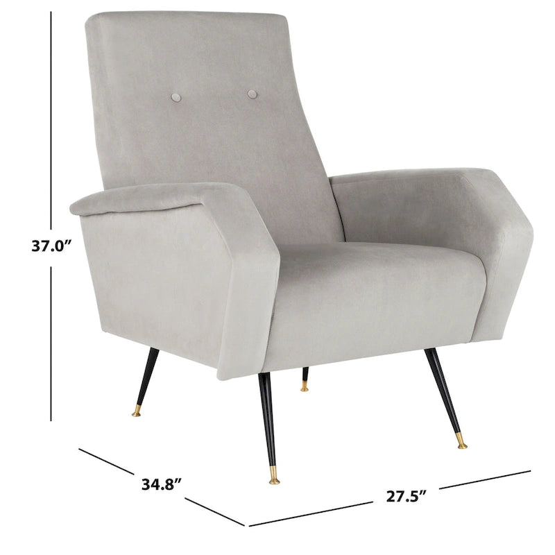 Mid-Century Modern Retro Club Chair with Gold Legs