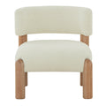 Faux Shearling Accent Chair with Sculptural Wood Legs