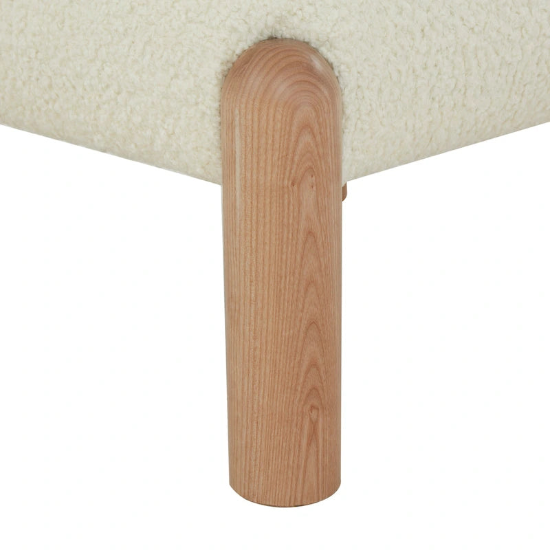 Faux Shearling Accent Chair with Sculptural Wood Legs