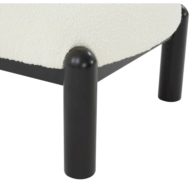 Faux Shearling Accent Chair with Sculptural Wood Legs