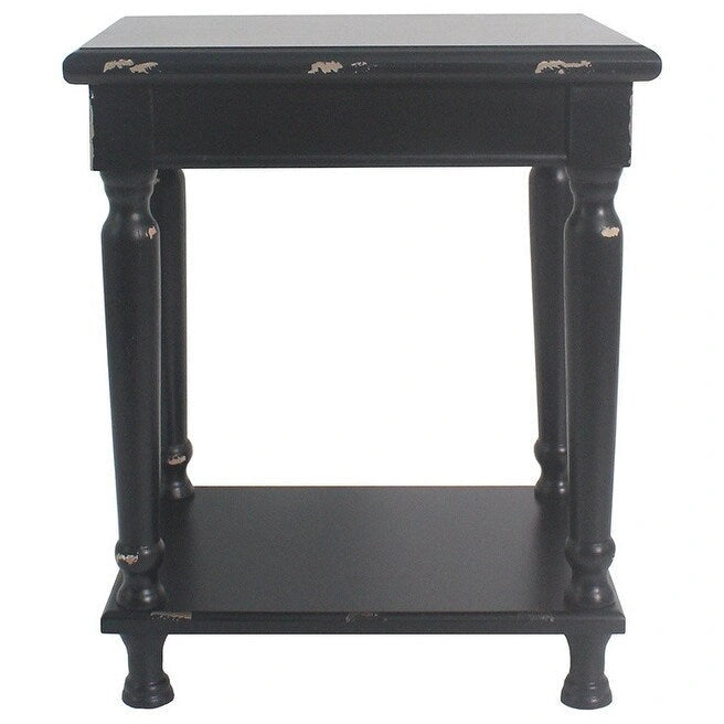22" Carved Leg Accent End Table with Hand-Applied Finish