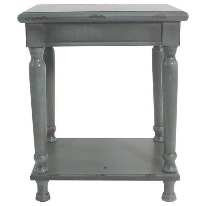 22" Carved Leg Accent End Table with Hand-Applied Finish