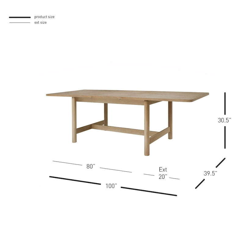 Extendable Pine Wood Dining Table with Butterfly Leaf – Seats up to 10