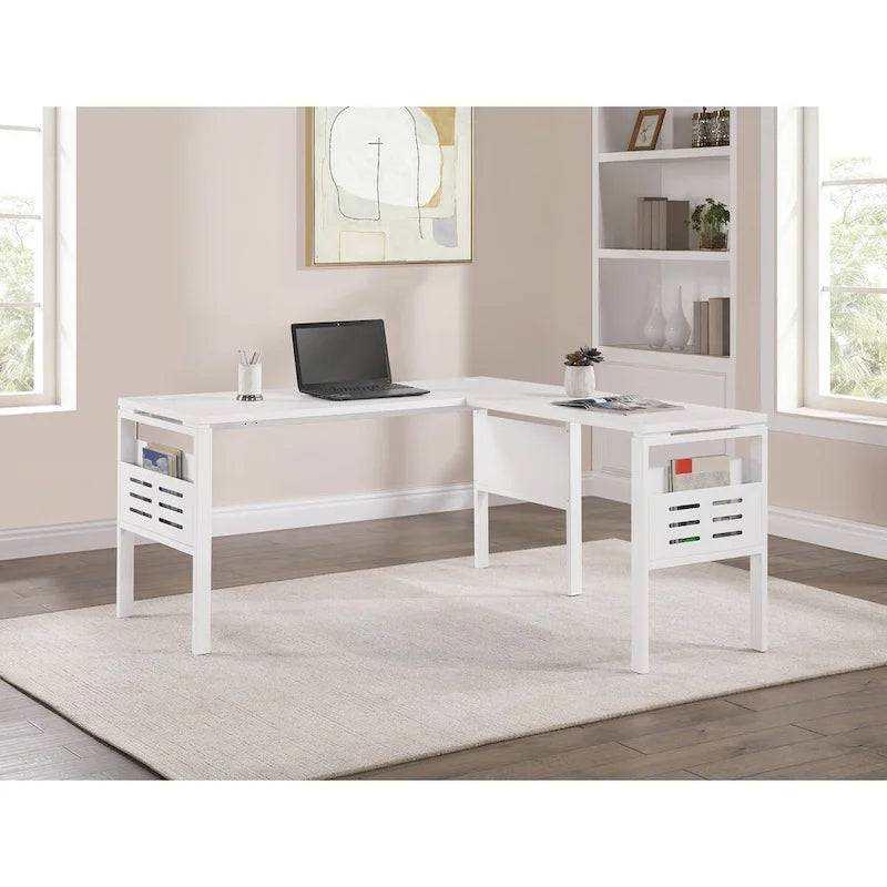 60" Carbon Fiber Surface Desk with Built-In Storage Racks