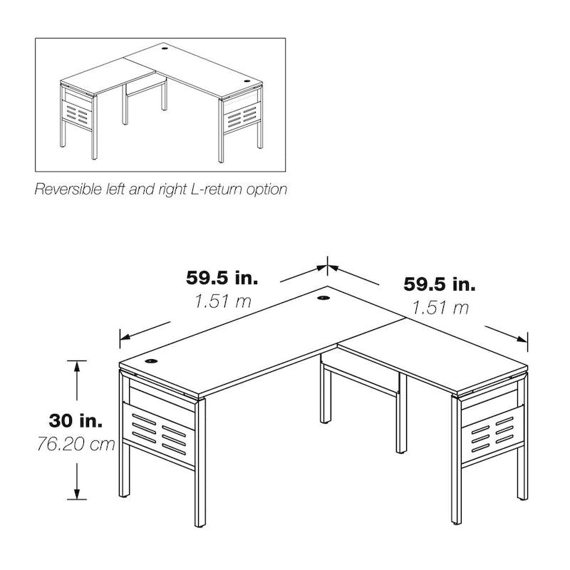 60" Carbon Fiber Surface Desk with Built-In Storage Racks