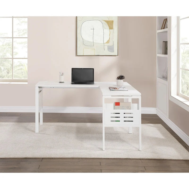 60" Carbon Fiber Surface Desk with Built-In Storage Racks