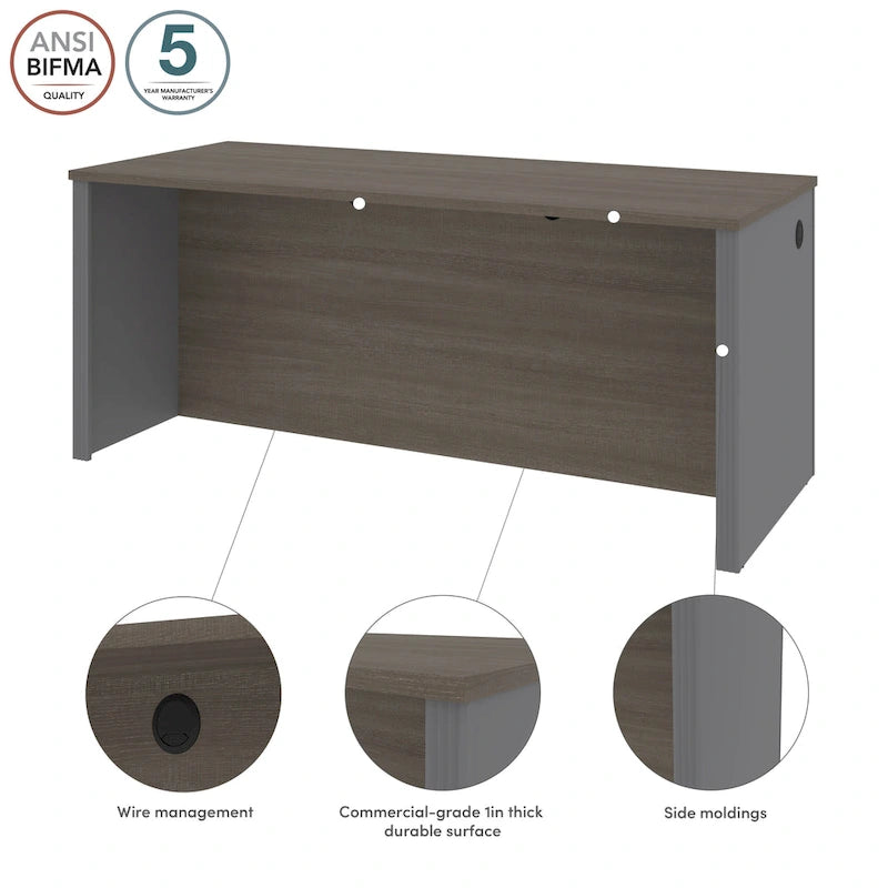Scrivania da ufficio larga 72" con passacavi e design reversibile