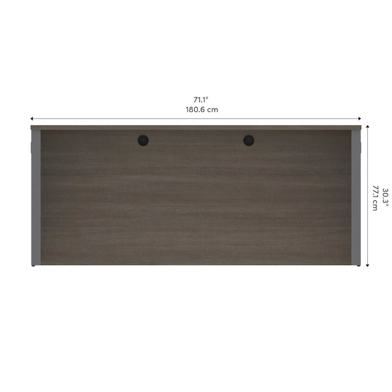 Scrivania da ufficio larga 72" con passacavi e design reversibile